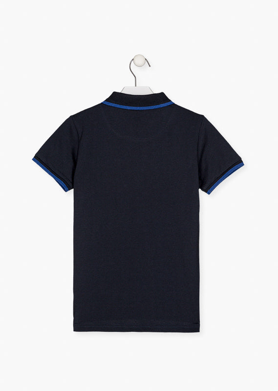 Camiseta tipo polo azul marino para niño Losan