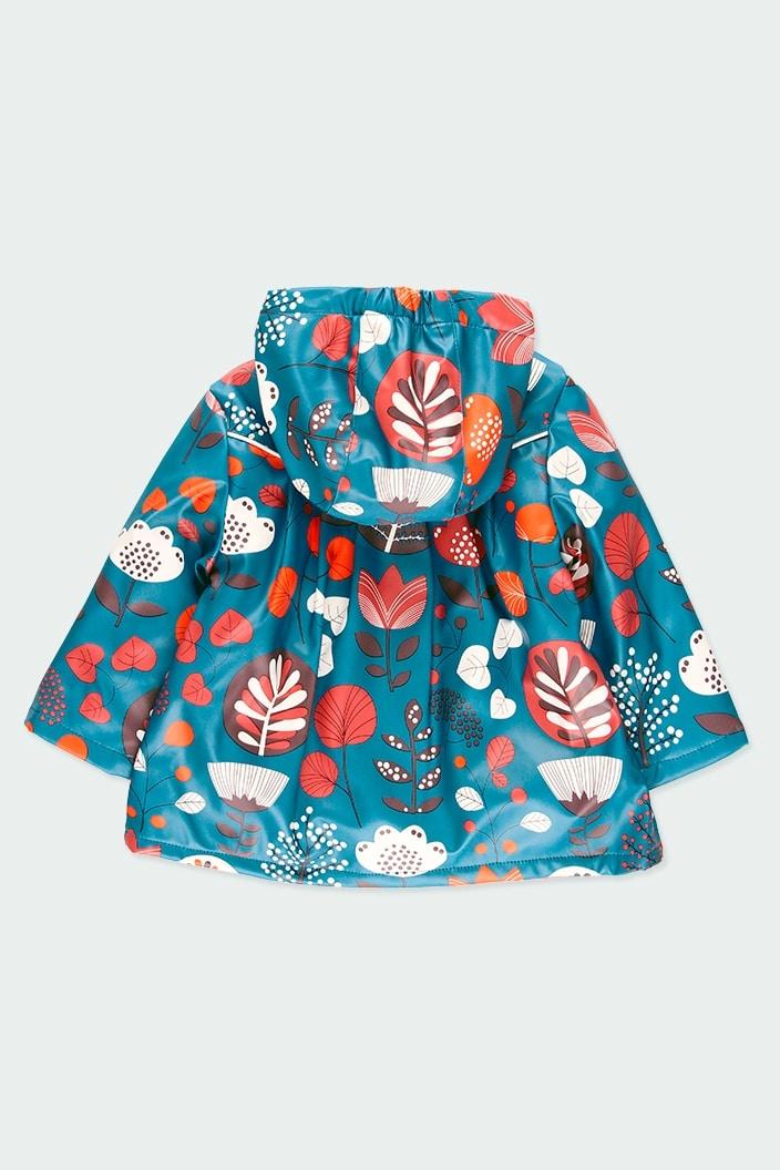 Chamarra impermeable azul flores bebe y  niña BOBOLI