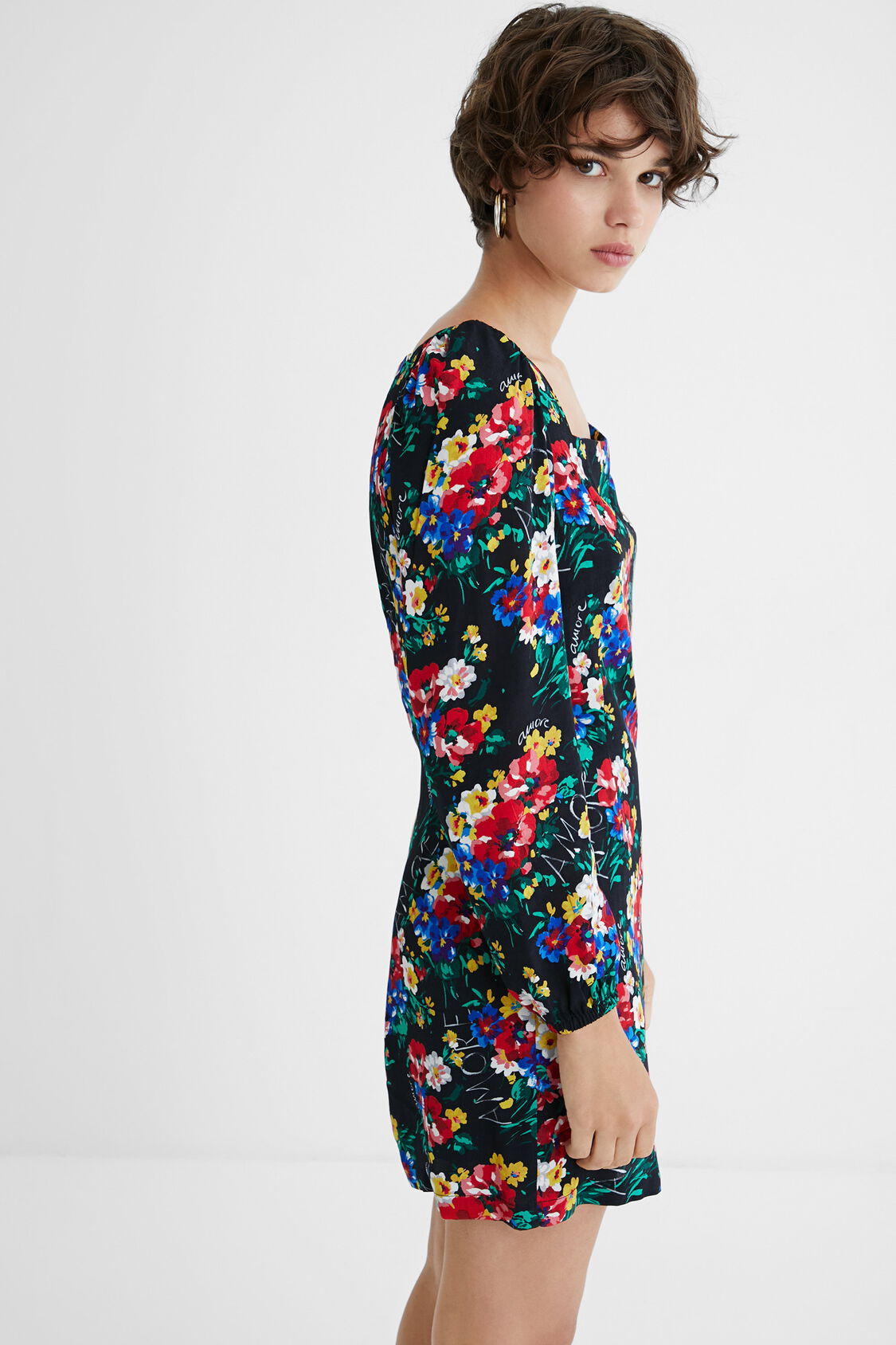 Vestido corto slim escote cuadrado para dama DESIGUAL