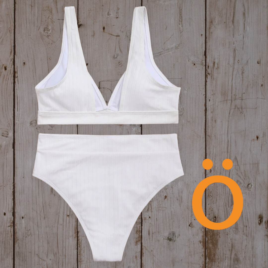 Bikini Blanco relieve rayas