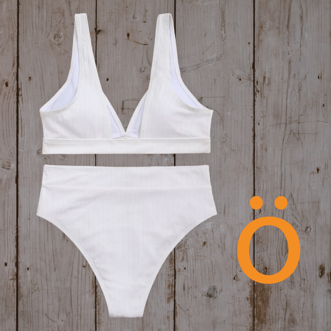 Bikini Blanco relieve rayas