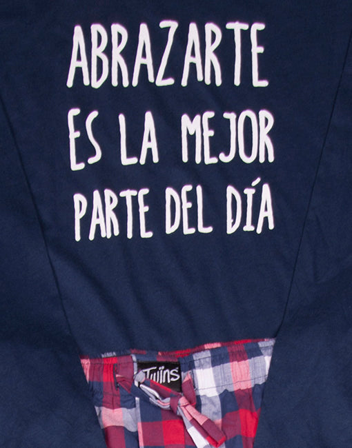 Pijama para caballero manga larga “ABRAZARTE ES LA MEJOR PARTE DEL DÍA” TWINS