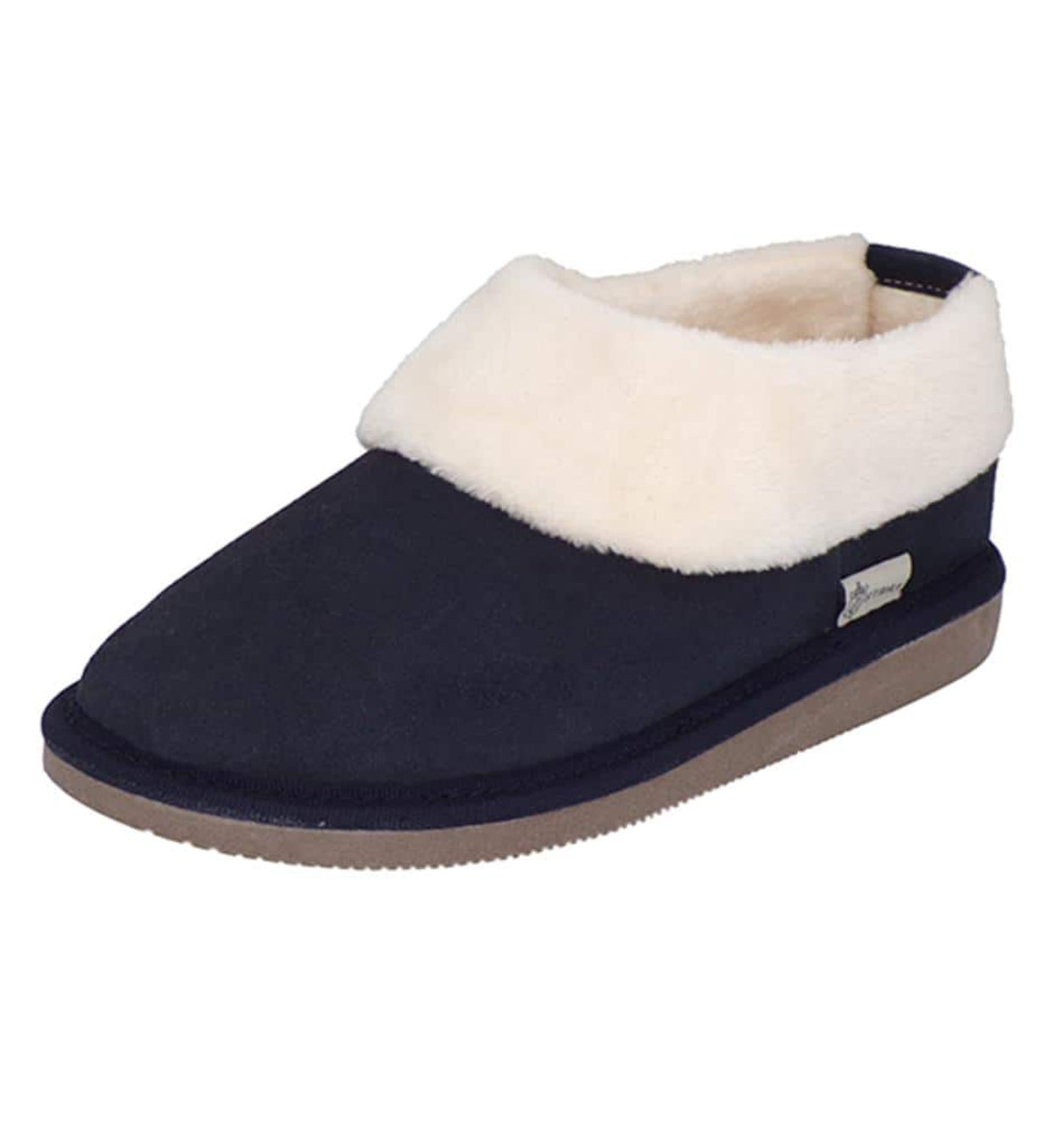 Pantufla de gamuza marino dama STAHL