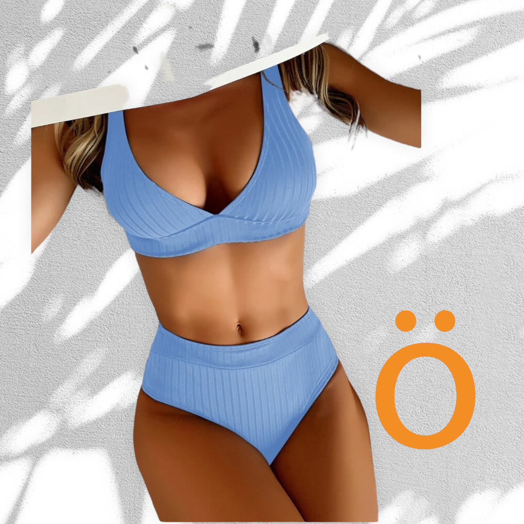Bikini azul rayas