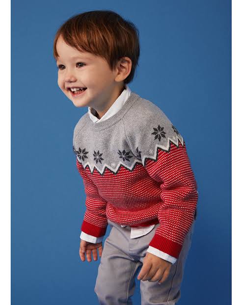 Suéter navideño rojo niño BOBOLI