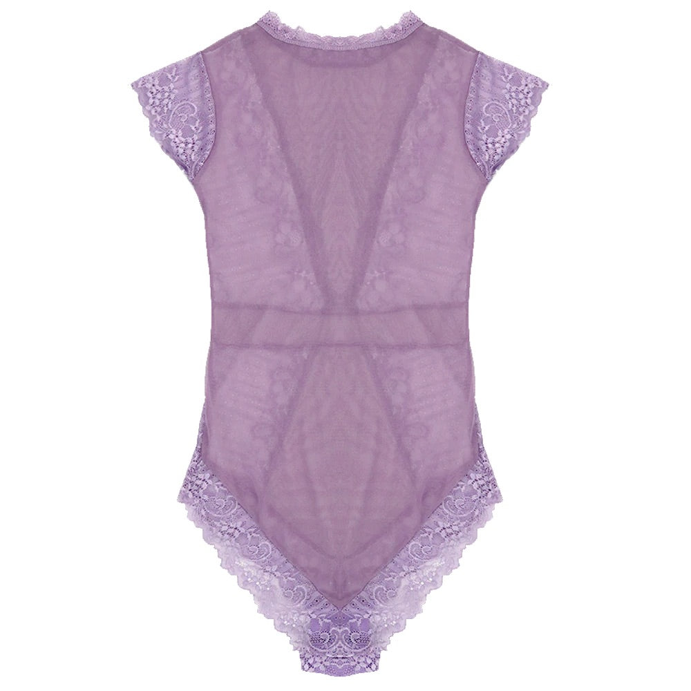 Body para mujer con encaje y mesh con trasparencia CARNIVAL.