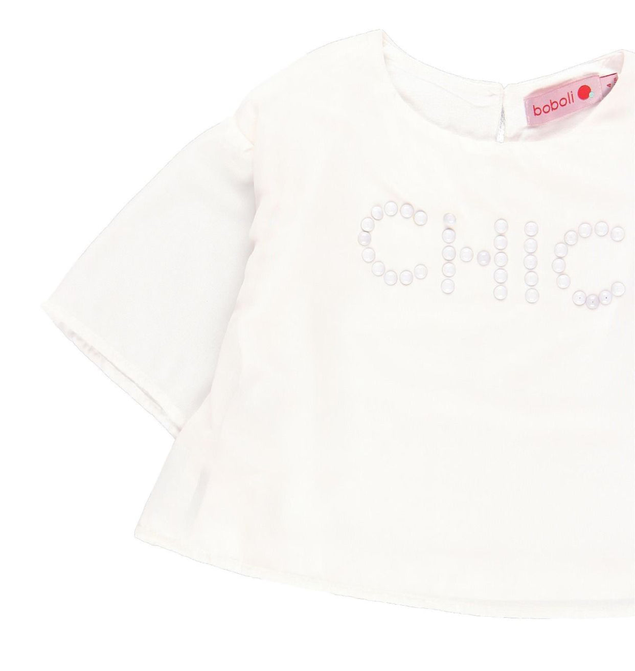 Blusa manga olán blanca “CHIC” niña BOBOLI