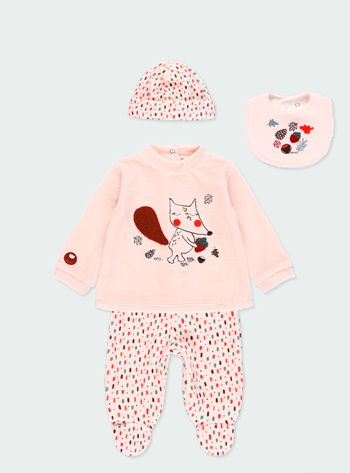 Conjunto de cuatro piezas rosa confeti niña BOBOLI