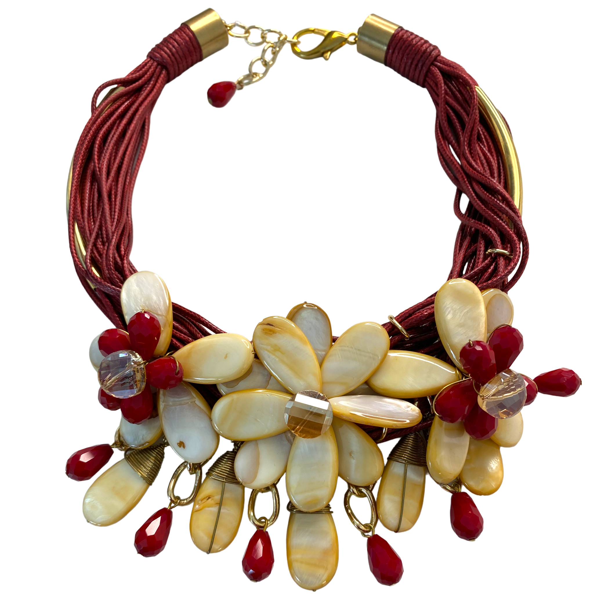 Collar Flores Piedra Natural