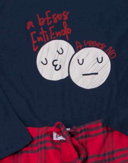 Pijama para dama manga larga “a besos Entiendo Aveces No” TWINS