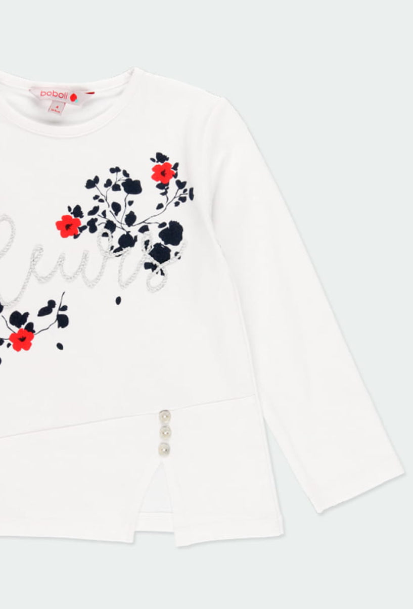 Playera floreada blanca “flowers” niña BOBOLI