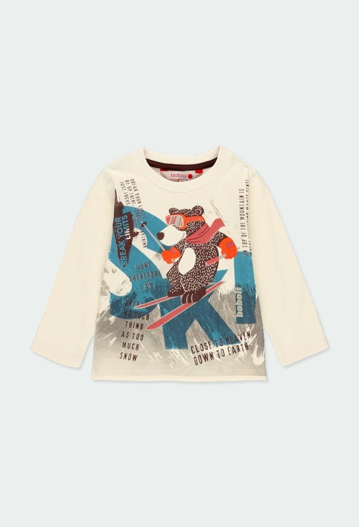 Playera oso nieve de manga larga “BREAK YOUR LIMITS” bebe y niño BOBOLI