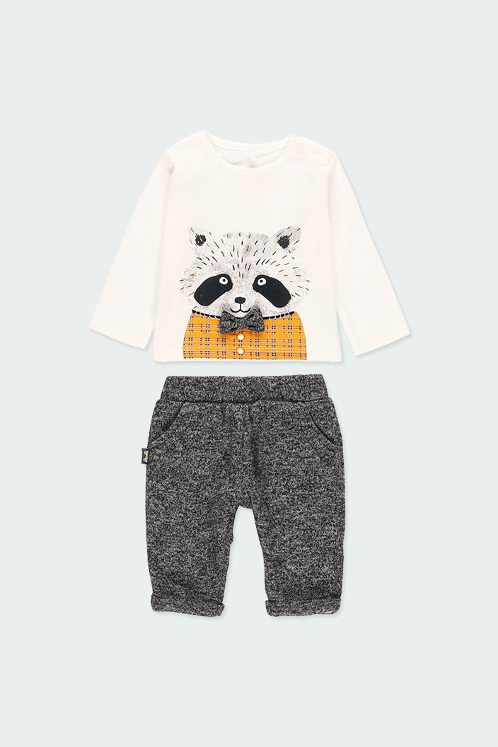 Set 2 piezas de punto para bebé niño mapache BOBOLI
