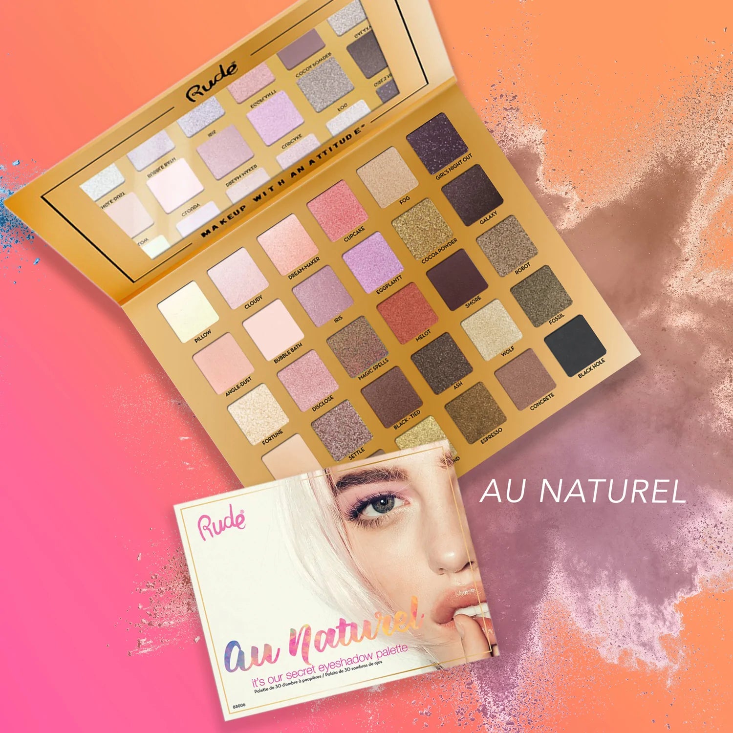 Paleta De Sombras Aa Naturel 30 Tonos Rude Cosmetics