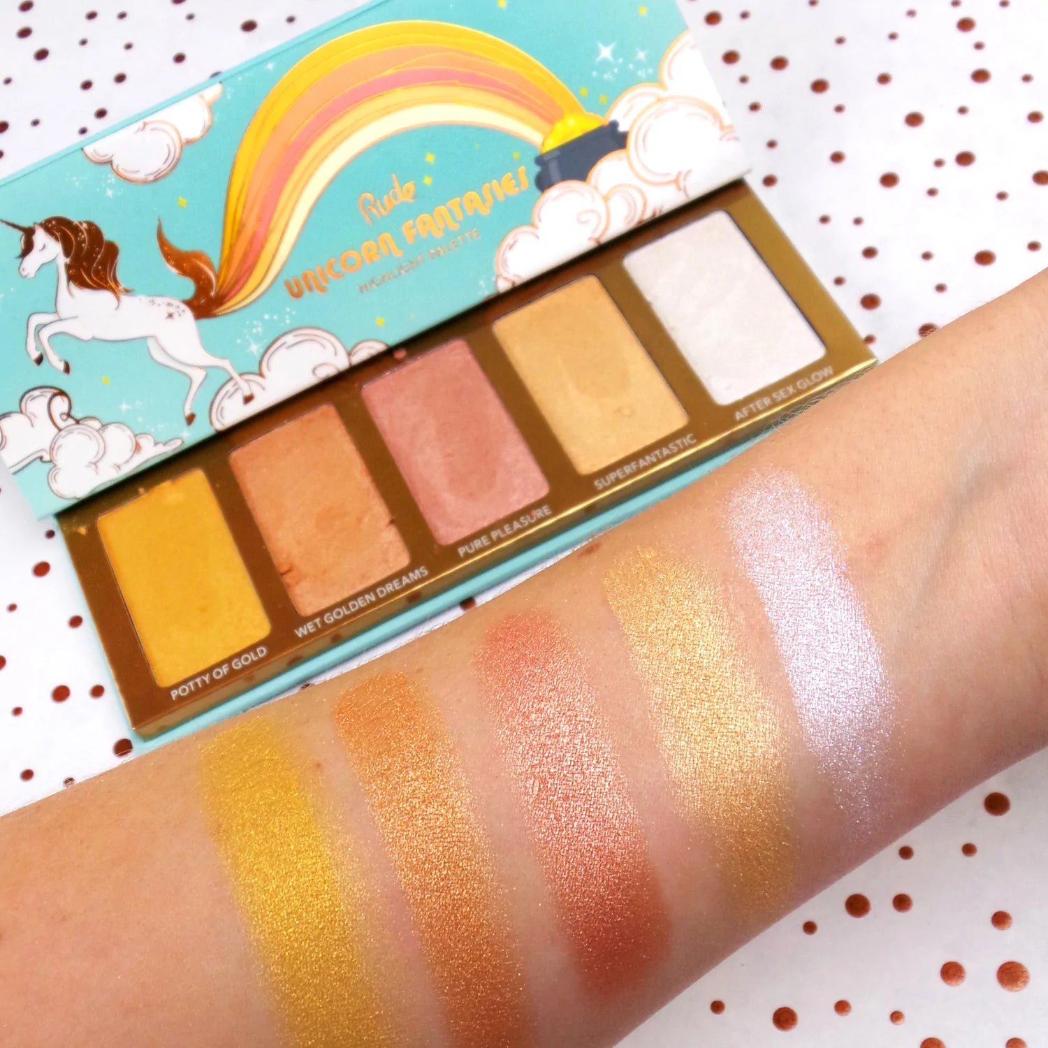 Paleta De Sombras Unicorn Fantasies - Highlight Rude Cosmetics