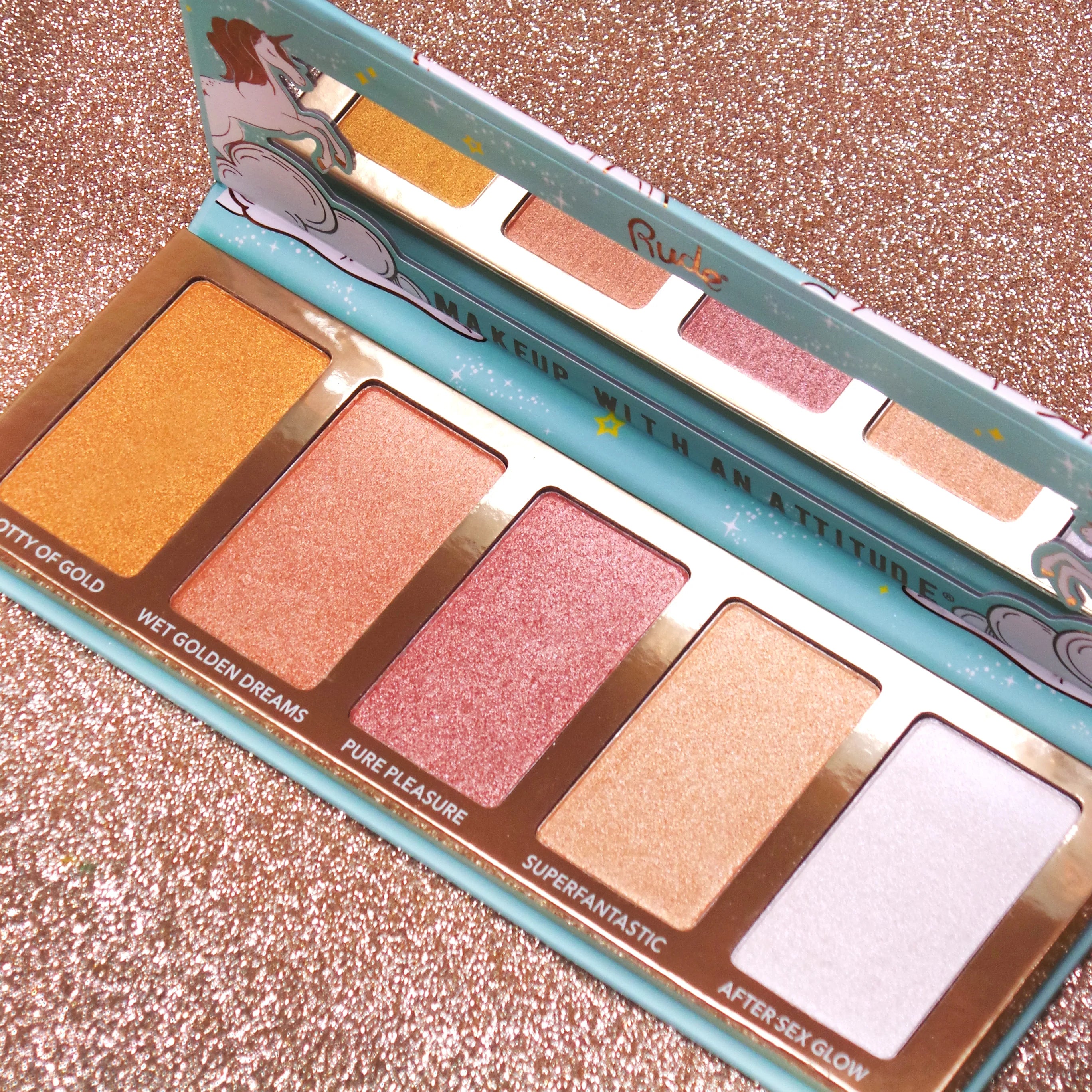 Paleta De Sombras Unicorn Fantasies - Highlight Rude Cosmetics