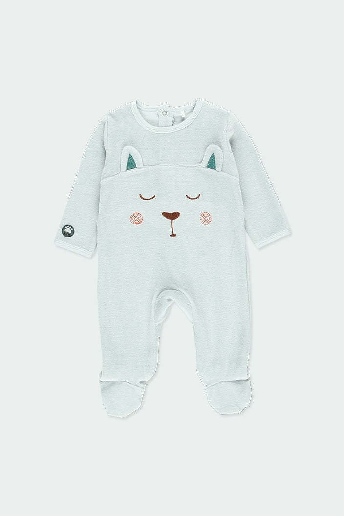 Mameluco Terciopelo Menta perrito Bebe BOBOLI